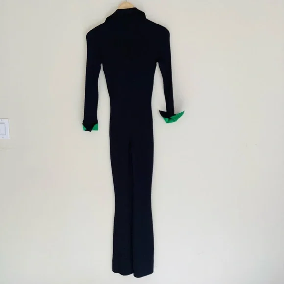 Bottega Veneta Black Ribbed Silk Blend Jumpsuit SZ XS - Picture 3 of 9